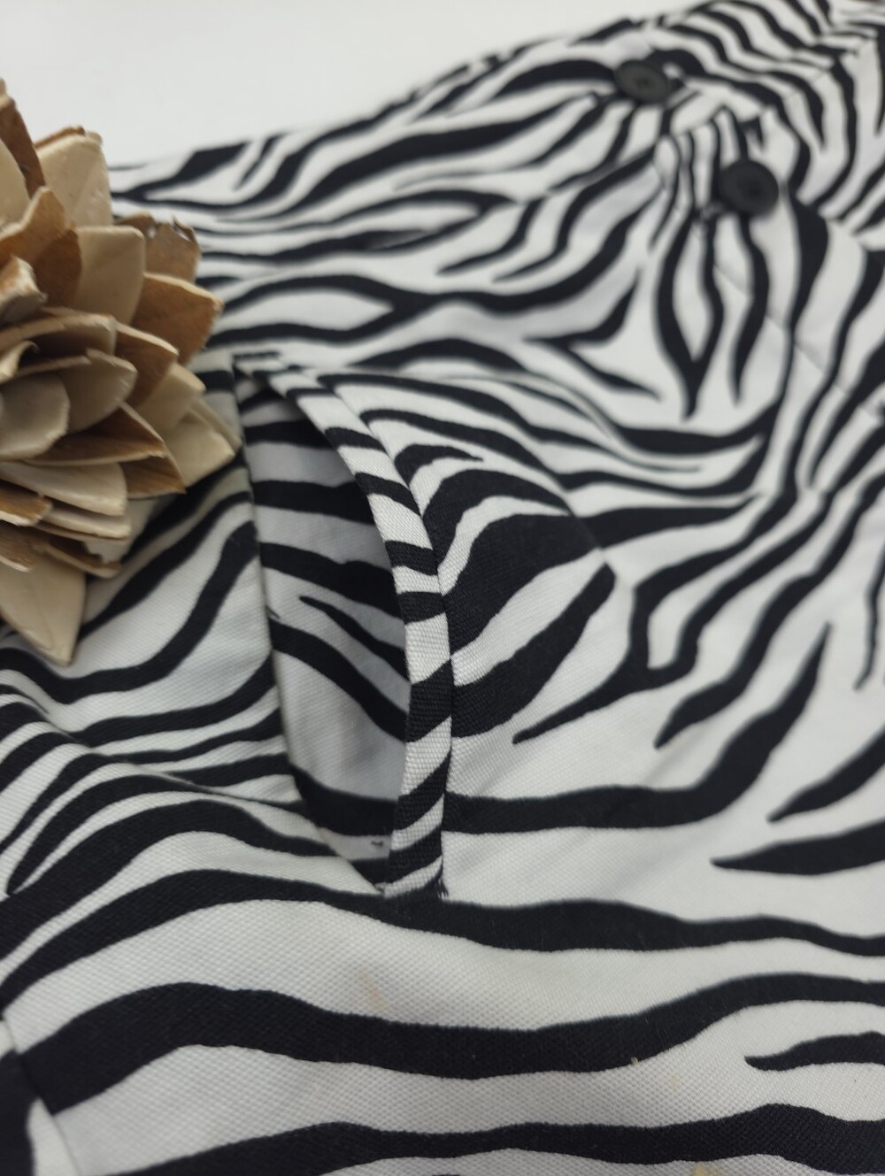 Talbots Zebra Print Button-Front Skirt — Black & White Size 10 - Picture 4 of 9